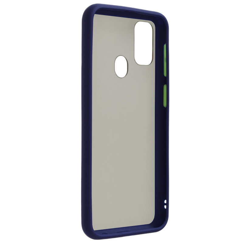 Husa Samsung Galaxy M30s Mobster Chroma Cu Butoane Si Margini Colorate - Albastru