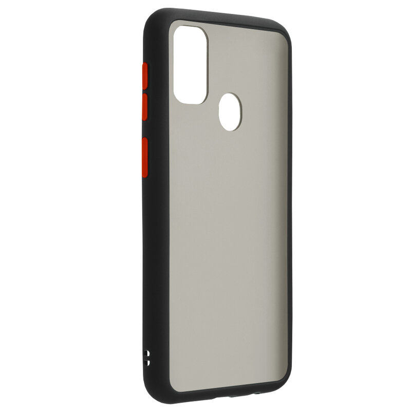 Husa Samsung Galaxy M30s Mobster Chroma Cu Butoane Si Margini Colorate - Negru
