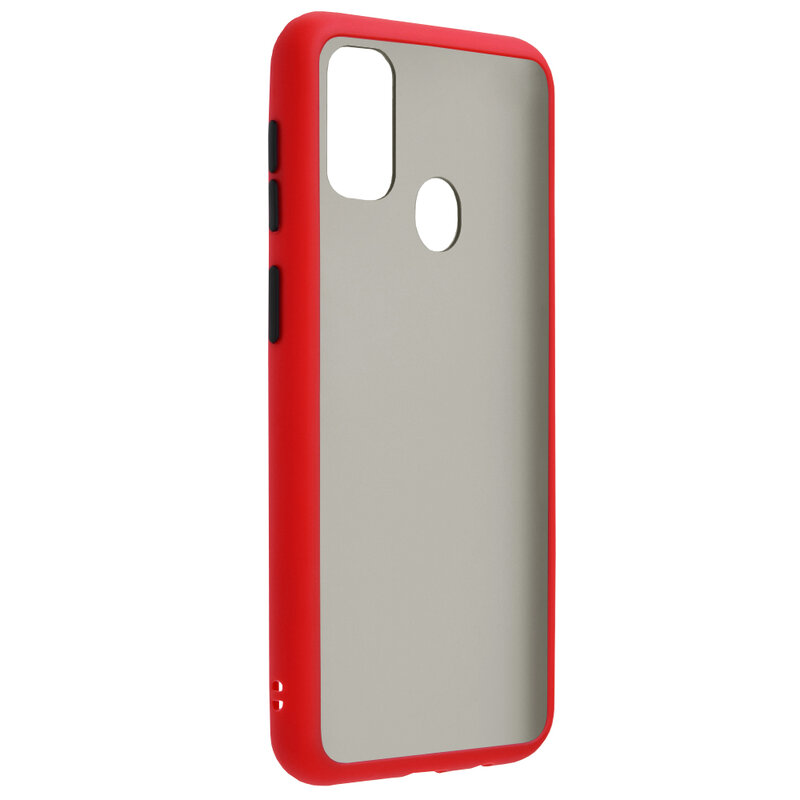 Husa Samsung Galaxy M30s Mobster Chroma Cu Butoane Si Margini Colorate - Rosu