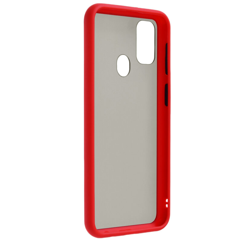 Husa Samsung Galaxy M30s Mobster Chroma Cu Butoane Si Margini Colorate - Rosu