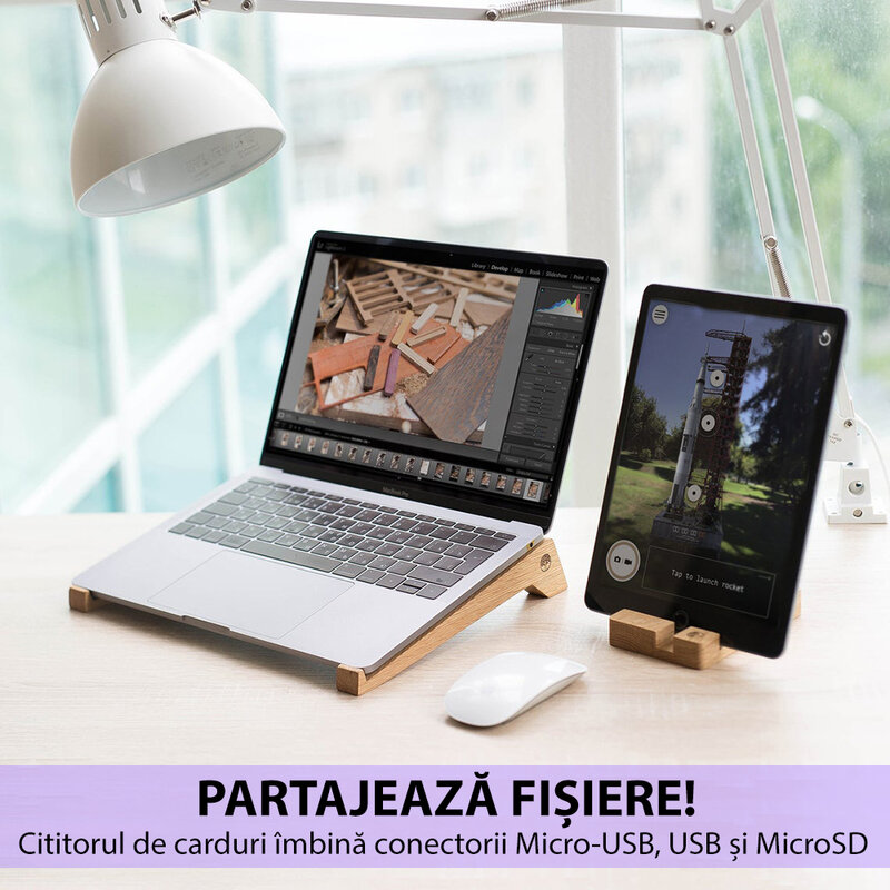 Card Reader OTG High-speed USB 2.0 + Micro-USB - CRM004 - Negru