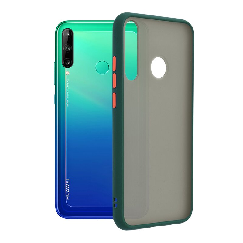 Husa Huawei Y7p Mobster Chroma Cu Butoane Si Margini Colorate - Verde Inchis