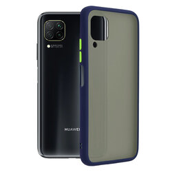 Husa Huawei P40 Lite Mobster Chroma Cu Butoane Si Margini Colorate - Albastru
