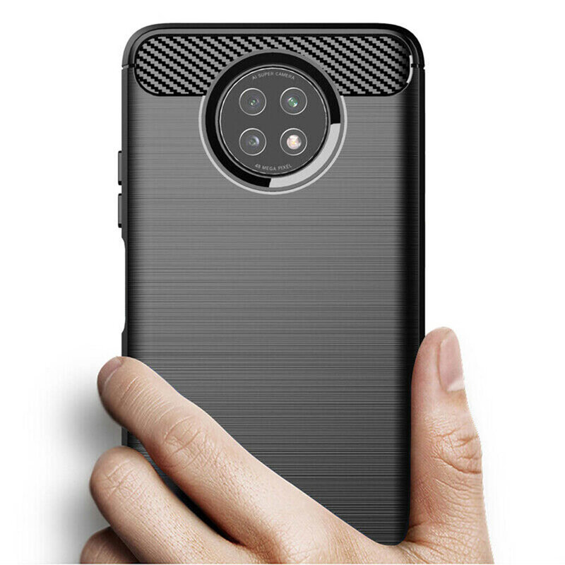 Husa Xiaomi Redmi Note 9T 5G Techsuit Carbon Silicone, negru
