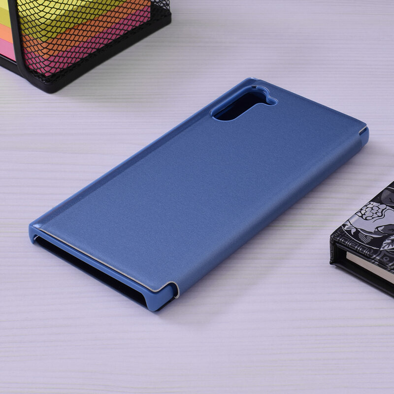 Husa Samsung Galaxy Note 10 Flip Standing Cover - Blue