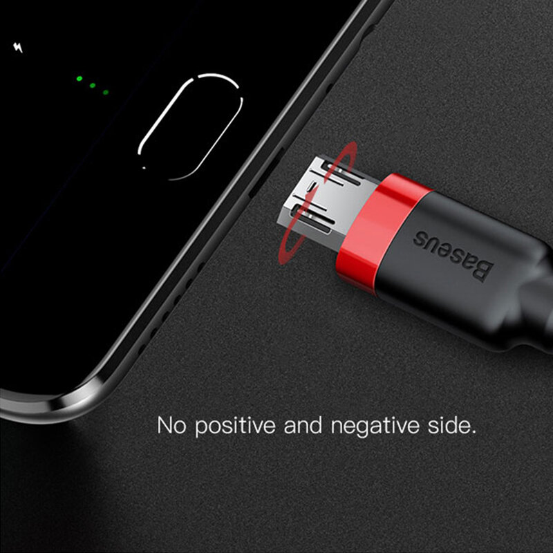 Cablu de date Micro-USB Baseus Cafule 0.5M Lungime Cu Invelis Textil - Rosu CAMKLF-A09