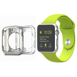[Pachet 2x] Husa Apple Watch 4 40mm Dux Ducis Silicon - Argintiu si Transparent