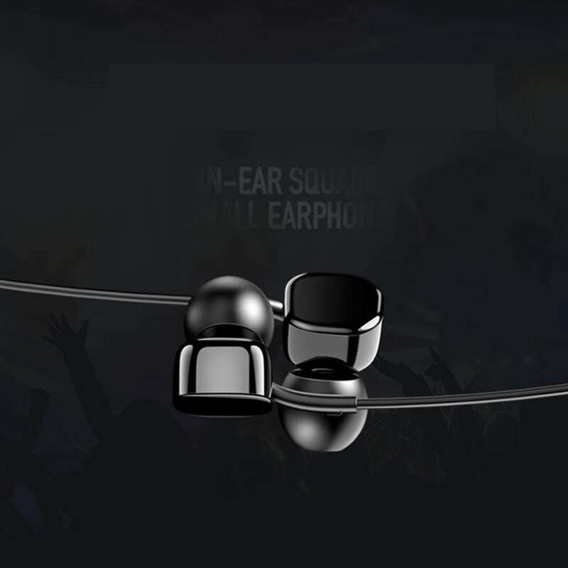 Casti In-Ear Cu Microfon USAMS EP-21 Square Small Earphone Wire 3.5mm - US-SJ206 - Black