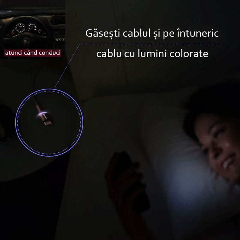 Cablu de date Baseus Halo 1M USB - USB Type-C 3.0A - Rosu CATGH-B09