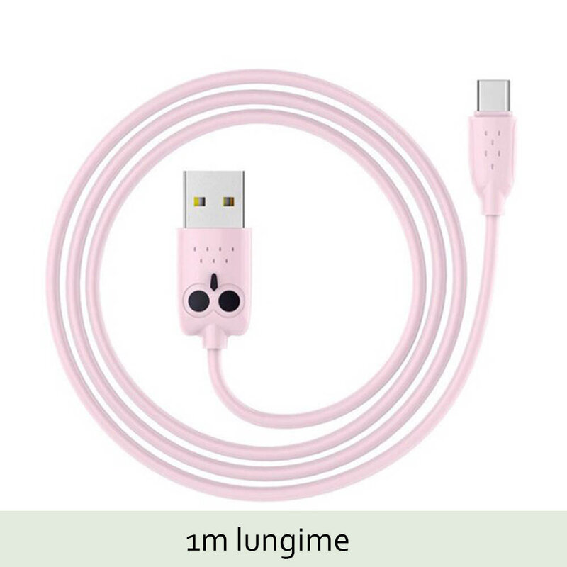 Cablu de date USB Type C Hoco OWL KX1 1M Lungime - Roz
