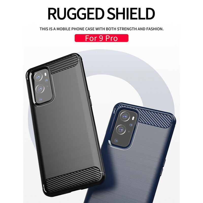 Husa OnePlus 9 Pro Techsuit Carbon Silicone, negru