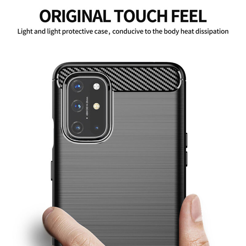 Husa OnePlus 9 Techsuit Carbon Silicone, negru