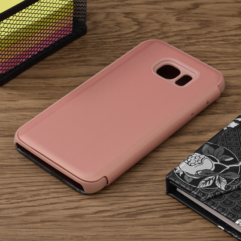 Husa Samsung Galaxy S7 Edge Flip Standing Cover - Pink