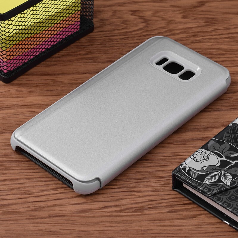 Husa Samsung Galaxy S8+, Galaxy S8 Plus Flip Standing Cover - Silver