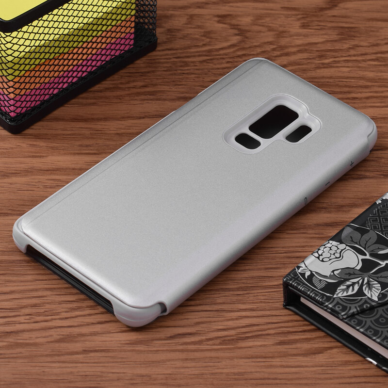 Husa Samsung Galaxy S9 Plus Flip Standing Cover - Silver