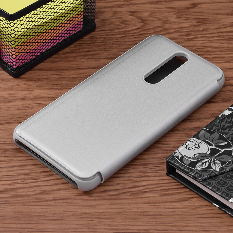 Husa Xiaomi Redmi K30 5G Flip Standing Cover - Silver