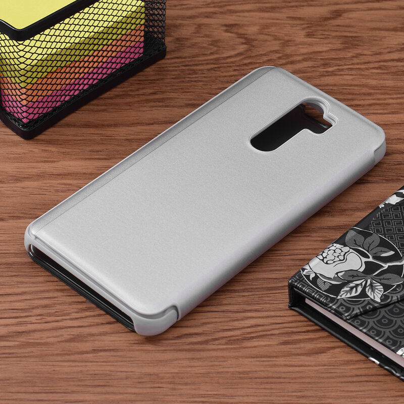 Husa Xiaomi Redmi Note 8 pro Flip Standing Cover - Silver