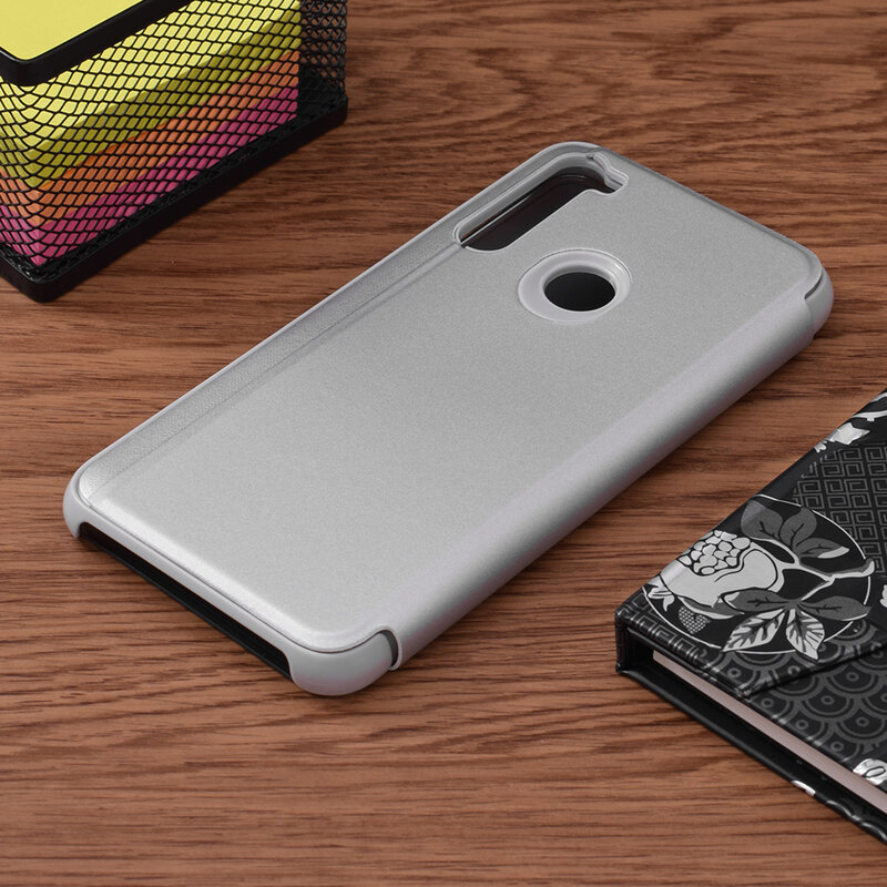 Husa Xiaomi Redmi Note 8 Flip Standing Cover - Silver