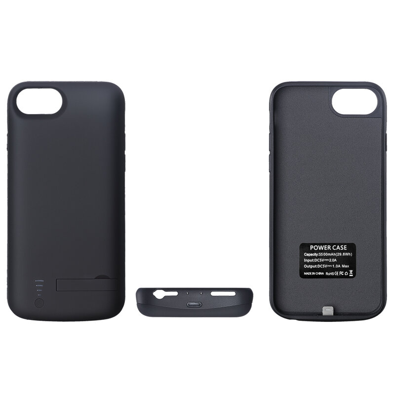 Husa cu baterie iPhone 6 / 6S Techsuit Power Pro, 5500mAh, negru