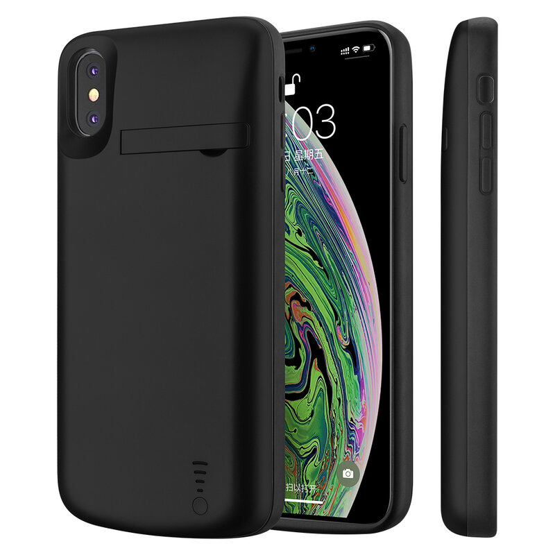 Husa cu baterie iPhone XS Max Techsuit Power Pro, 6000mAh, negru