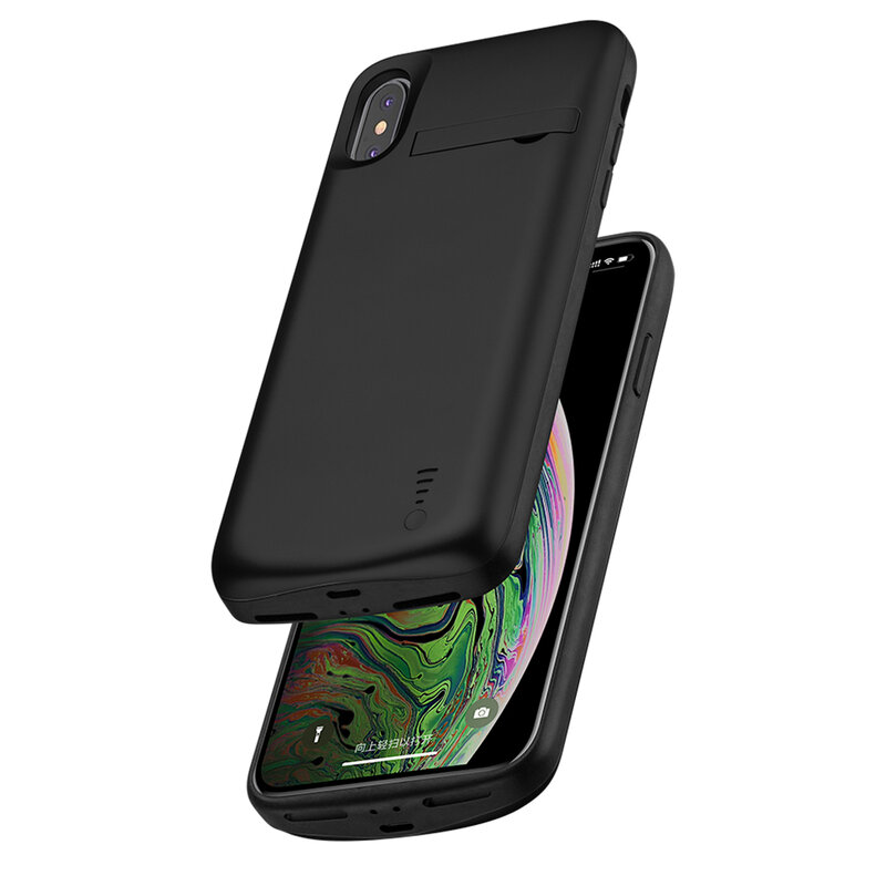 Husa cu baterie iPhone XS Max Techsuit Power Pro, 6000mAh, negru