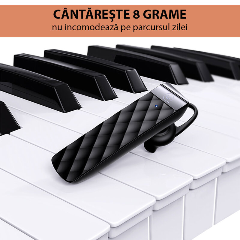 Casca wireless universala Usams BT1 cu Bluetooth si microfon, negru