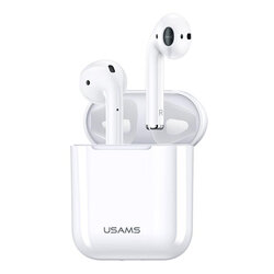 Casti wireless USAMS, earbuds, Bluetooth, alb, BHUYA01