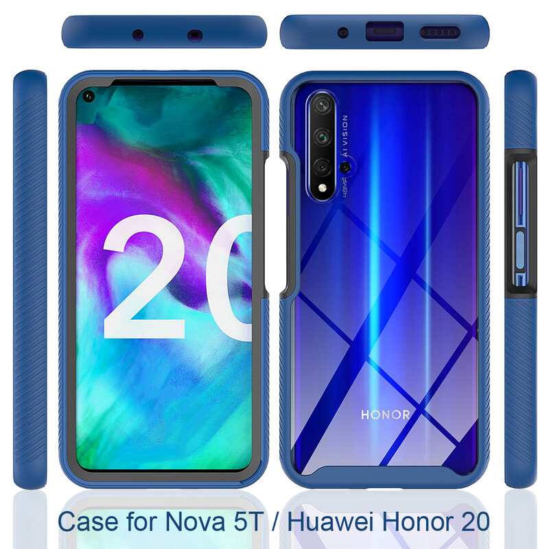 [Pachet 360°] Husa + Folie Huawei Nova 5T Techsuit Defense, Negru