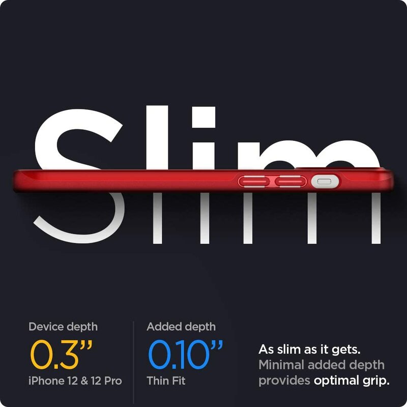 Husa iPhone 12 Pro Spigen Thin Fit - Rosu