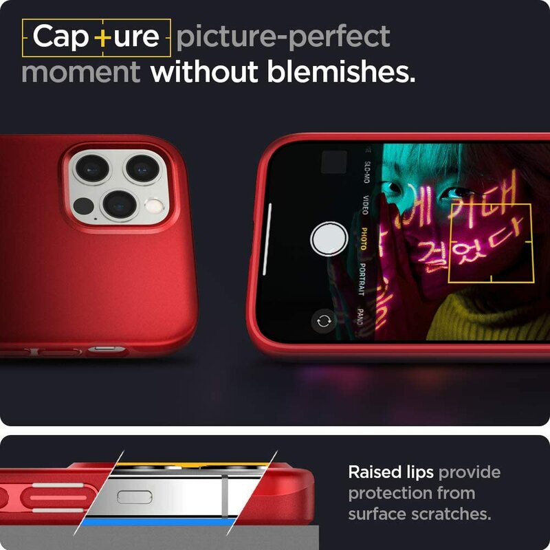 Husa iPhone 12 Pro Spigen Thin Fit - Rosu