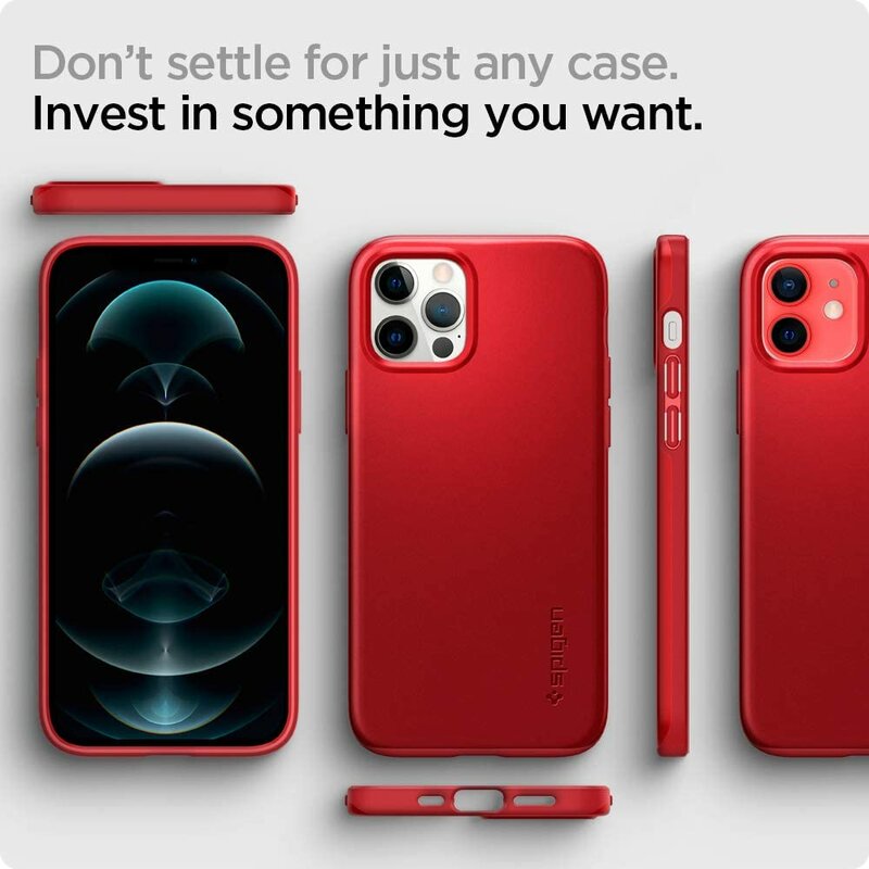 Husa iPhone 12 Pro Spigen Thin Fit - Rosu