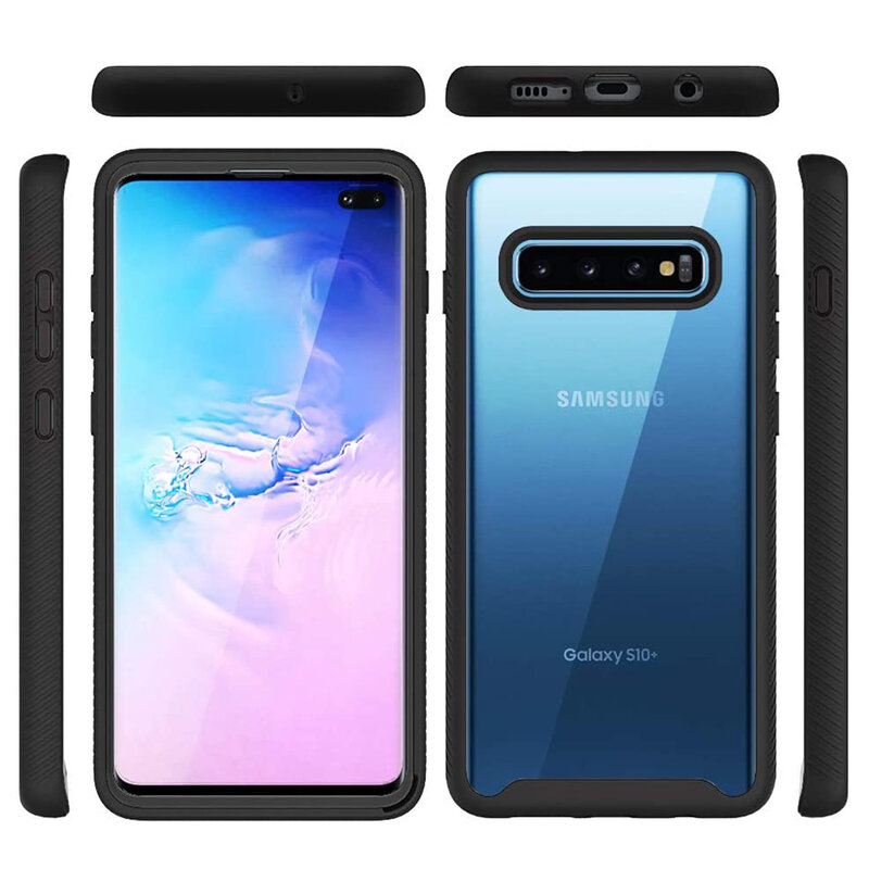 [Pachet 360°] Husa + Folie Samsung Galaxy S10 Plus Techsuit Defense, Negru