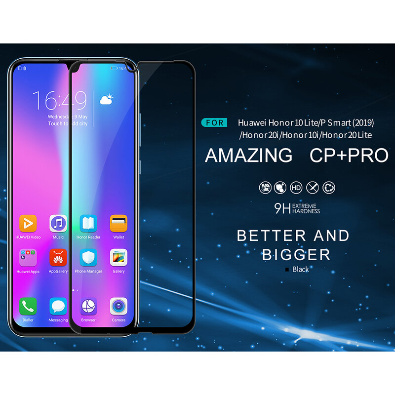 Folie sticla Huawei P Smart 2019 Nillkin Amazing CP+PRO, Negru