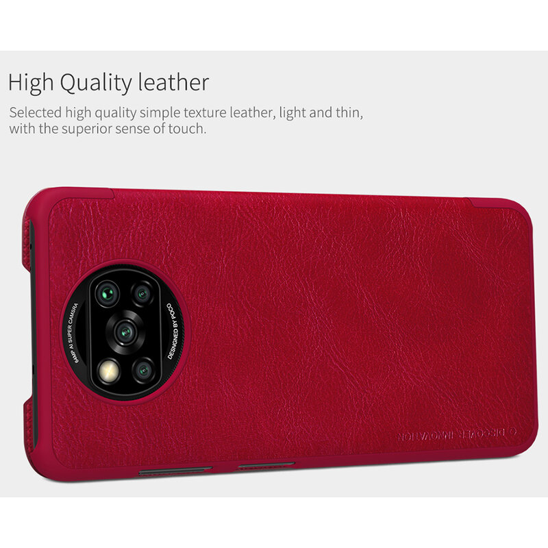Husa Xiaomi Poco X3 Nillkin QIN Leather, maro