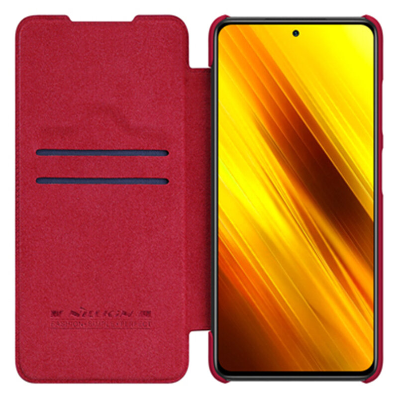 Husa Xiaomi Poco X3 Nillkin QIN Leather, maro
