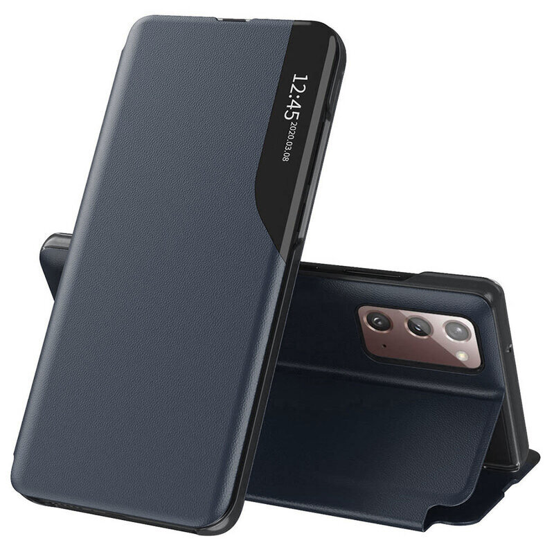 Husa Samsung Galaxy Note 20 Eco Leather View Flip Tip Carte - Albastru