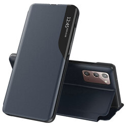 Husa Samsung Galaxy Note 20 5G Eco Leather View Flip Tip Carte - Albastru