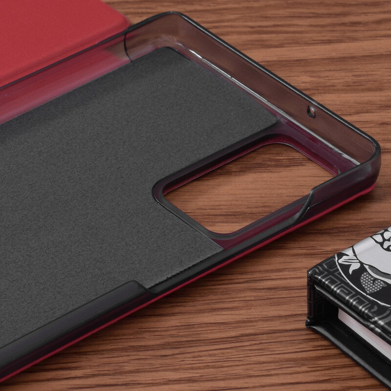 Husa Samsung Galaxy Note 20 Eco Leather View Flip Tip Carte - Rosu