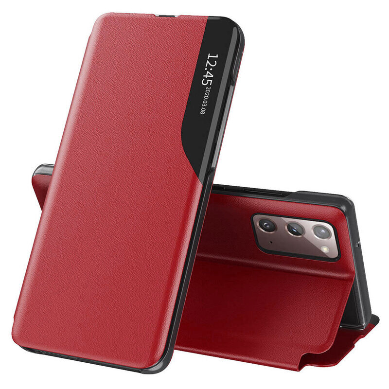 Husa Samsung Galaxy Note 20 5G Eco Leather View Flip Tip Carte - Rosu