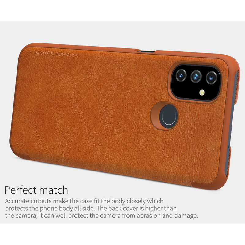 Husa OnePlus Nord N100 Nillkin QIN Leather, rosu