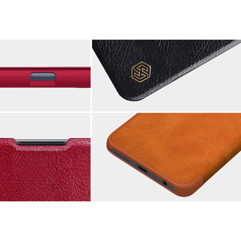 Husa OnePlus Nord N100 Nillkin QIN Leather, maro