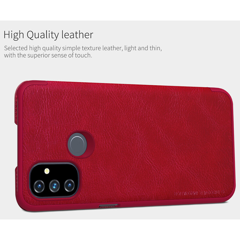 Husa OnePlus Nord N100 Nillkin QIN Leather, maro