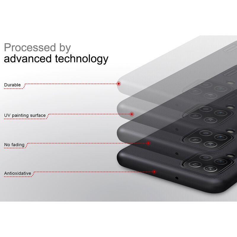 Husa Samsung Galaxy A12 Nillkin Super Frosted Shield, albastru