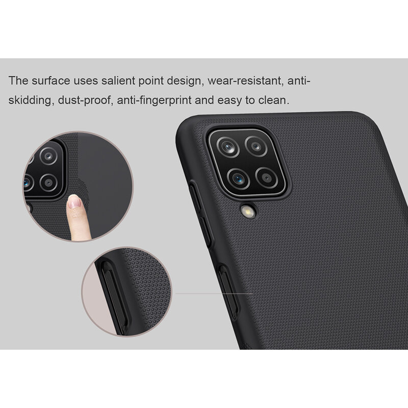 Husa Samsung Galaxy A12 Nillkin Super Frosted Shield, albastru