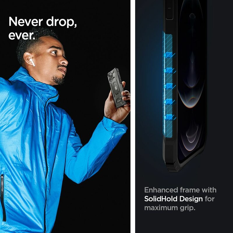 Husa iPhone 12 Spigen Nitro Force, negru