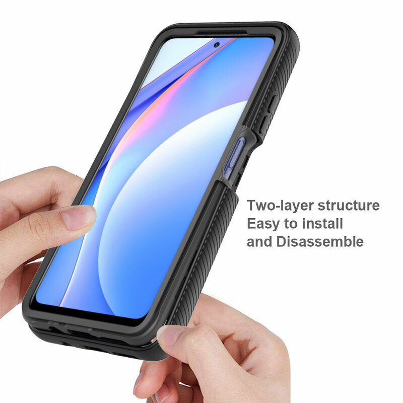 [Pachet 360°] Husa + Folie Xiaomi Redmi Note 9T 5G Techsuit Defense, Negru
