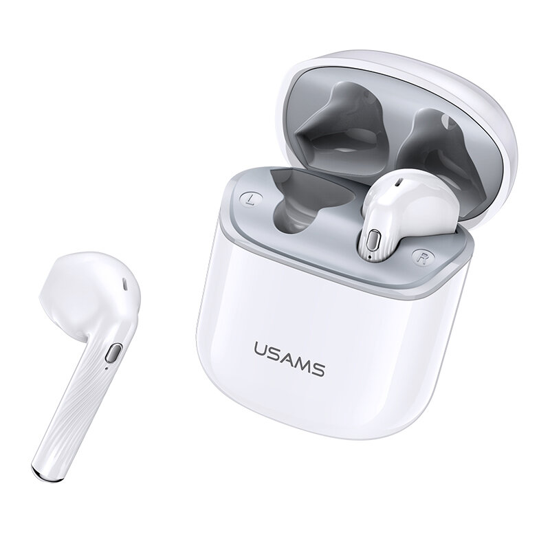 Casti wireless in-ear USAMS, TWS earbuds, Bluetooth, alb, BHUSY01