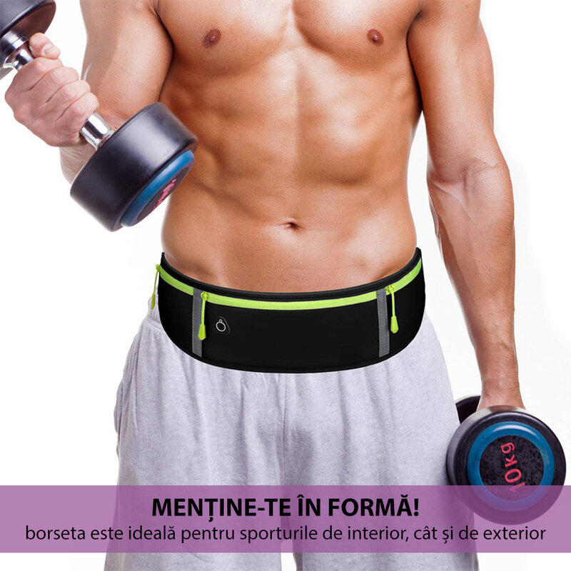 Borseta alergare Mobster cu banda reflectorizanta, albastru, CWL-1