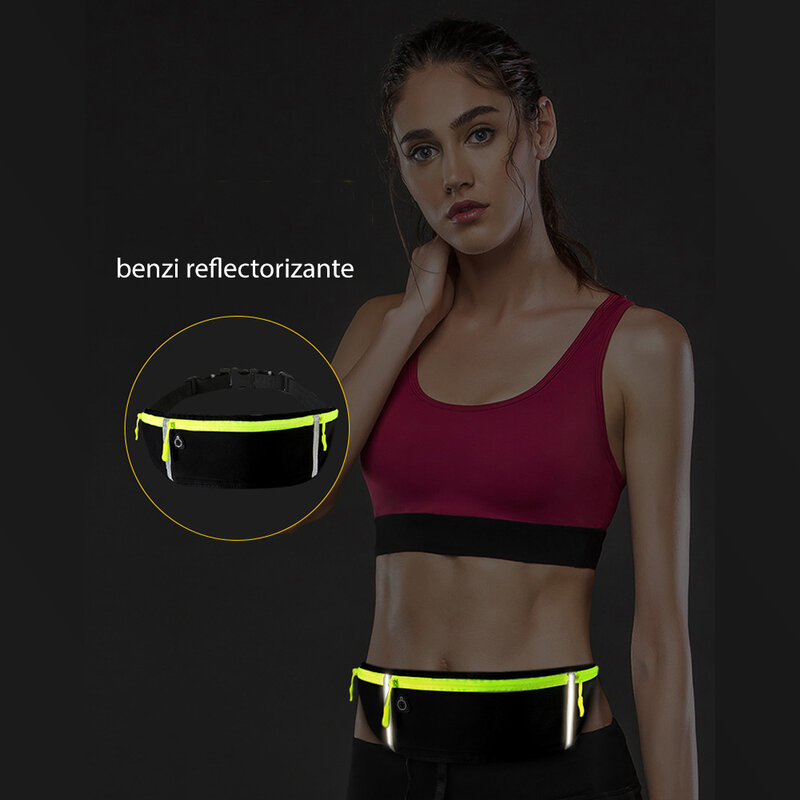 Borseta alergare Mobster cu banda reflectorizanta, albastru, CWL-1