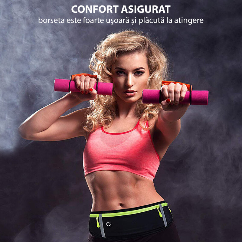 Borseta alergare Mobster cu banda reflectorizanta, albastru, CWL-1